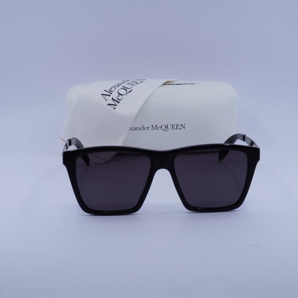 Alexander McQueen AM0352S 001 Square Sunglasses - Black/Grey - Picture 4 of 11